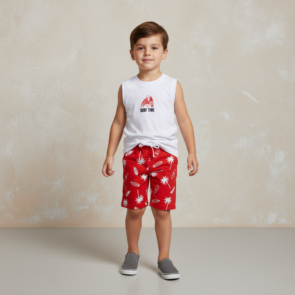 Boys 2 Pieces Set Vest & Bermuda