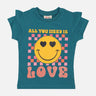 GIRLS FASHION T-SHIRT WITH RAFFLES