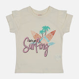 GIRLS FASHION T-SHIRT WITH RAFFLES
