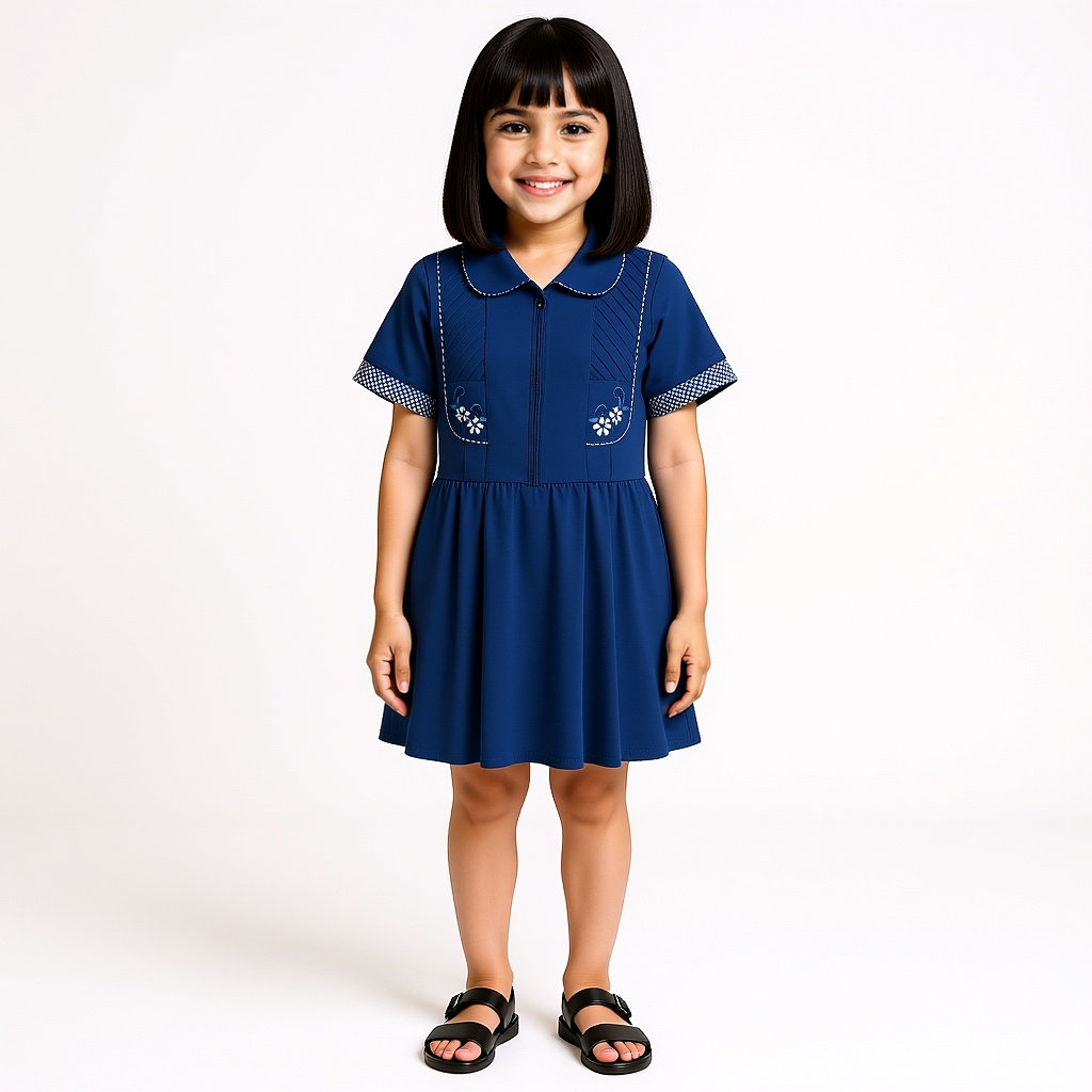 مريول بناتي بقصة ميدي للروضة 