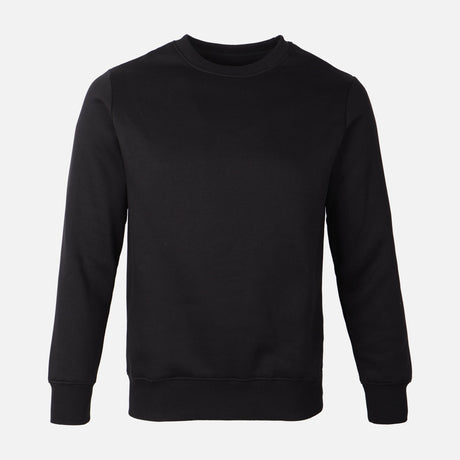 MEN BASIC SOLID FLEECE PULLOVER ROUND NECK