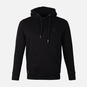 MEN SOLID FLEECE PULLOVER WITH HOOD