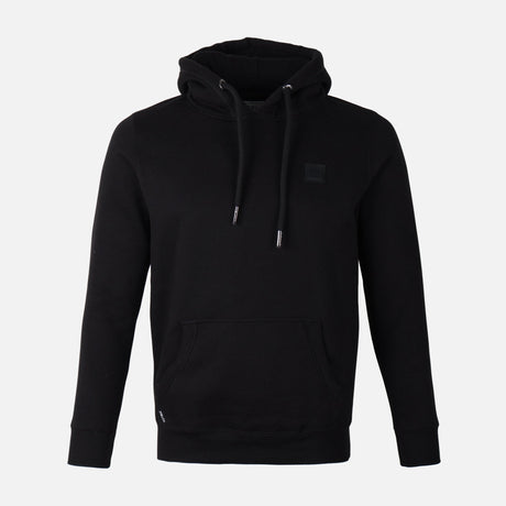 MEN SOLID FLEECE PULLOVER WITH HOOD