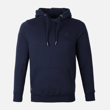 MEN SOLID FLEECE PULLOVER WITH HOOD
