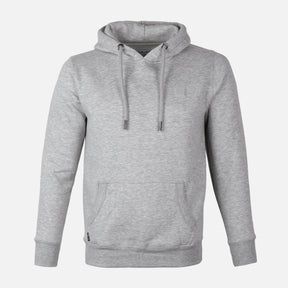MEN SOLID FLEECE PULLOVER WITH HOOD
