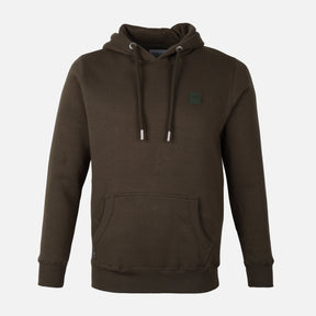 MEN SOLID FLEECE PULLOVER WITH HOOD