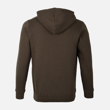MEN SOLID FLEECE PULLOVER WITH HOOD