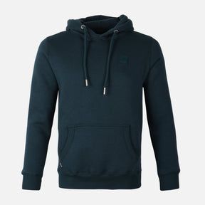 MEN SOLID FLEECE PULLOVER WITH HOOD