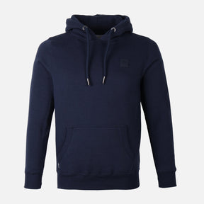 MEN SOLID FLEECE PULLOVER WITH HOOD