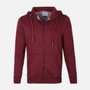 MEN SOLID FLEECE CARDIGAN WITH HOOD