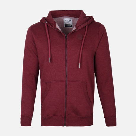 MEN SOLID FLEECE CARDIGAN WITH HOOD