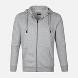 MEN SOLID FLEECE CARDIGAN WITH HOOD