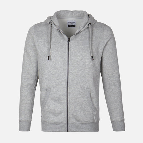 MEN SOLID FLEECE CARDIGAN WITH HOOD