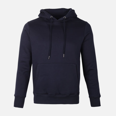 MEN BASIC SOLID FLEECE HOODED PULLOVER