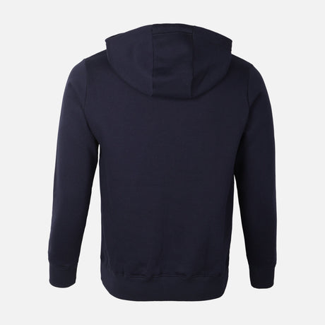 MEN BASIC SOLID FLEECE HOODED PULLOVER