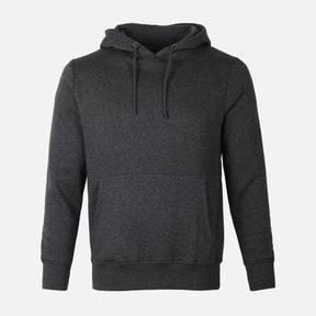 MEN BASIC SOLID FLEECE HOODED PULLOVER