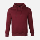 MEN BASIC SOLID FLEECE HOODED PULLOVER