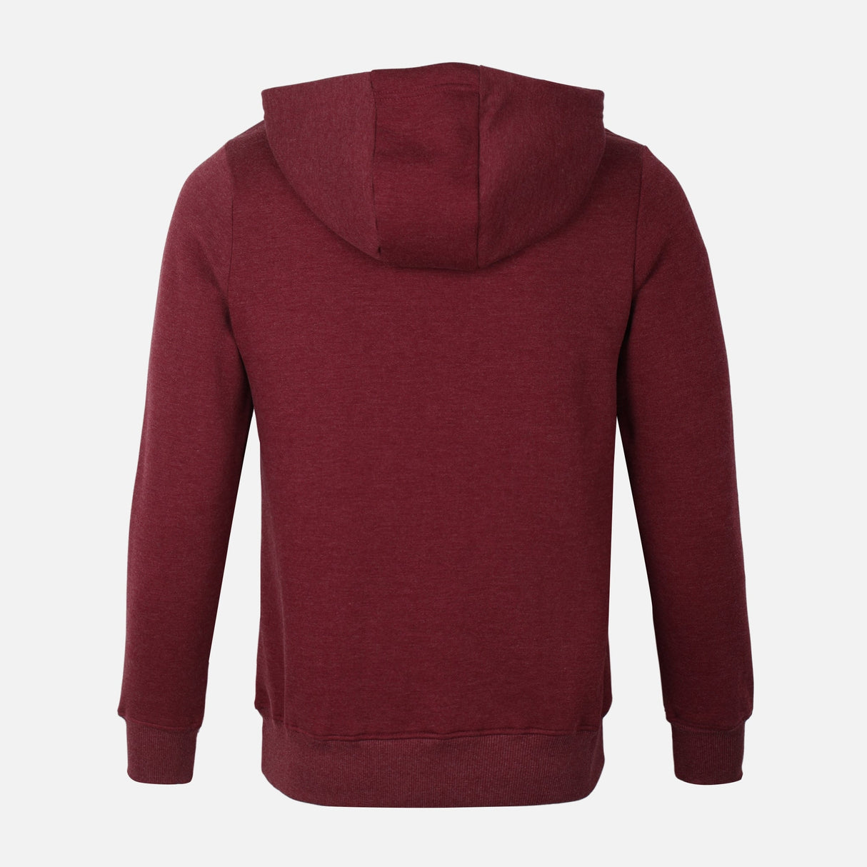 MEN BASIC SOLID FLEECE HOODED PULLOVER