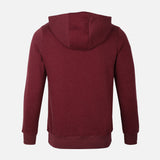 MEN BASIC SOLID FLEECE HOODED PULLOVER
