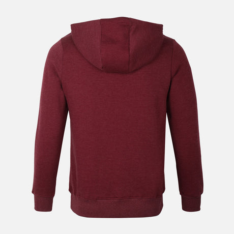 MEN BASIC SOLID FLEECE HOODED PULLOVER