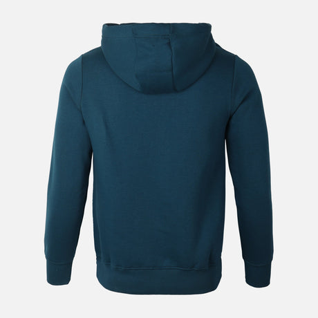 MEN BASIC SOLID FLEECE HOODED PULLOVER