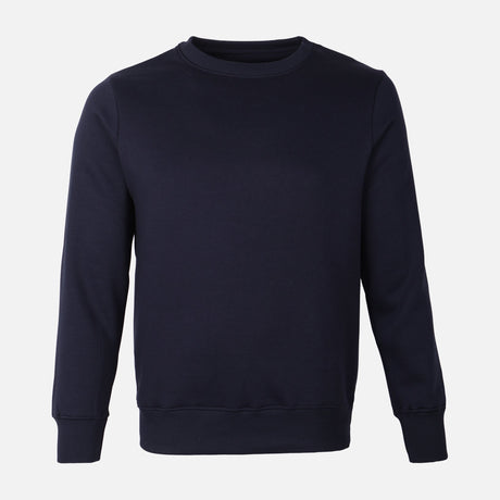 MEN BASIC SOLID FLEECE PULLOVER ROUND NECK