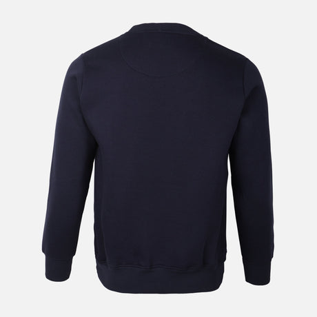 MEN BASIC SOLID FLEECE PULLOVER ROUND NECK