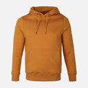 MEN BASIC SOLID FLEECE HOODED PULLOVER