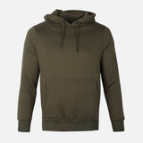 MEN BASIC SOLID FLEECE HOODED PULLOVER