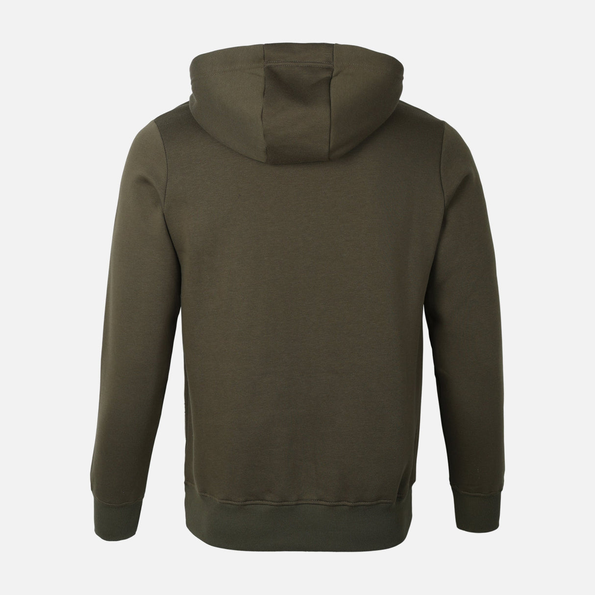 MEN BASIC SOLID FLEECE HOODED PULLOVER