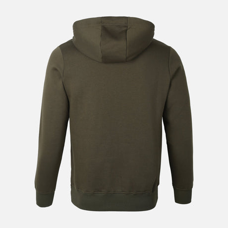 MEN BASIC SOLID FLEECE HOODED PULLOVER