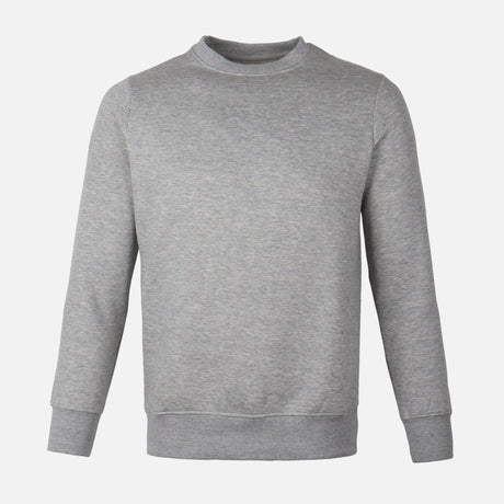MEN BASIC SOLID FLEECE PULLOVER ROUND NECK