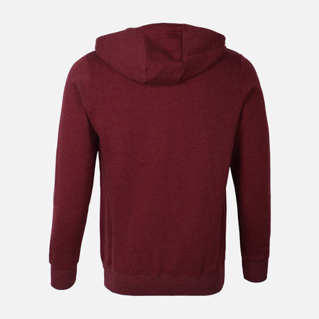 MEN BASIC SOLID FLEECE HOODED CARDIGAN