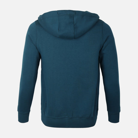 MEN BASIC SOLID FLEECE HOODED CARDIGAN