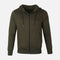 MEN BASIC SOLID FLEECE HOODED CARDIGAN