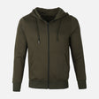 MEN BASIC SOLID FLEECE HOODED CARDIGAN