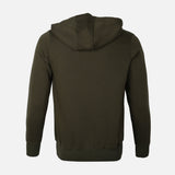 MEN BASIC SOLID FLEECE HOODED CARDIGAN