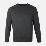 MEN BASIC SOLID FLEECE PULLOVER ROUND NECK