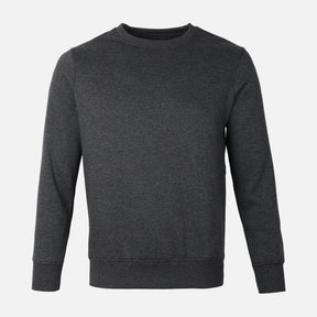 MEN BASIC SOLID FLEECE PULLOVER ROUND NECK