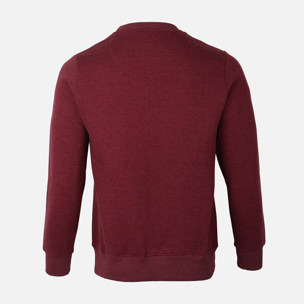 MEN BASIC SOLID FLEECE PULLOVER ROUND NECK