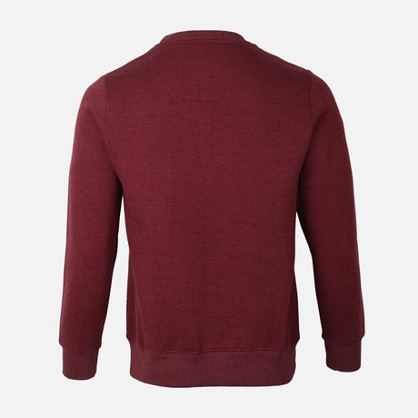 MEN BASIC SOLID FLEECE PULLOVER ROUND NECK