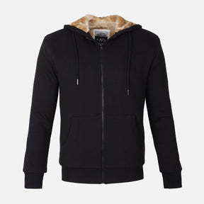 MEN HOODED FUR CARDIGAN