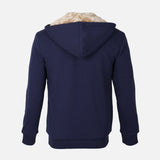 MEN HOODED FUR CARDIGAN