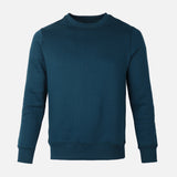 MEN BASIC SOLID FLEECE PULLOVER ROUND NECK