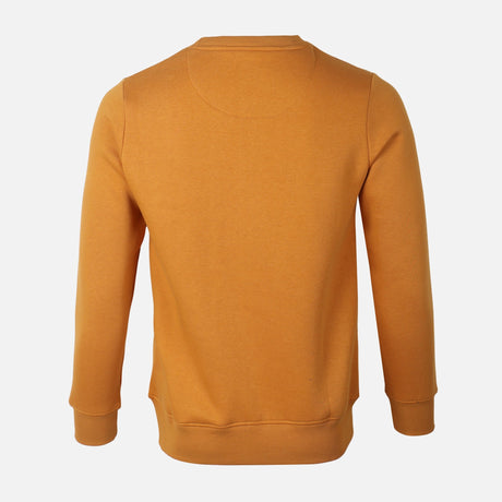 MEN BASIC SOLID FLEECE PULLOVER ROUND NECK
