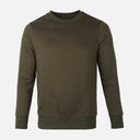MEN BASIC SOLID FLEECE PULLOVER ROUND NECK