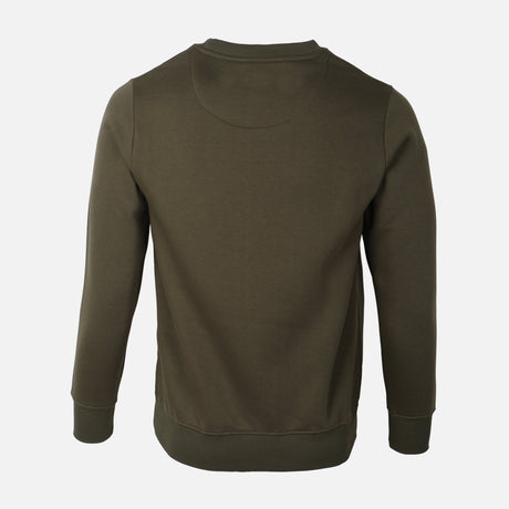 MEN BASIC SOLID FLEECE PULLOVER ROUND NECK