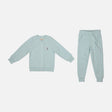 GIRLS 2 PIECES SET SWEATSHIRT CREW NECK- ZIPPER & PANT SOLID  