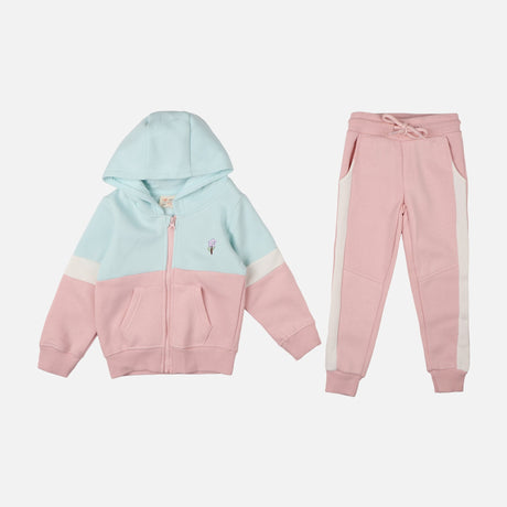GIRLS 2 PIECES SET ( JOGGER & HOODIE WITH ZIPPER )