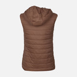 WOMEN BASIC PADDED VEST WITH HOOD